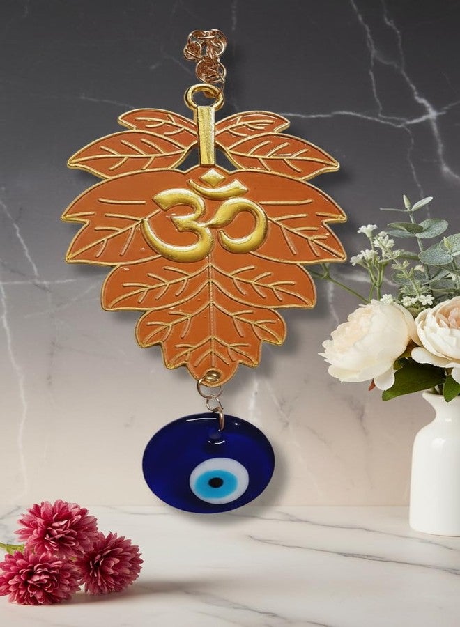ARTISKRITI Om Evil Eye Hanging Home Decoration Items for Living Room Nazar Battu for Home House Entrance Door, Light Orange - Image 2